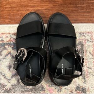 Pull&Bear Black Sandals with Adjustable Straps